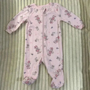 Disney - Minnie Mouse -  long sleeve newborn footed sleeper/one piece. Sz 0-3 mo